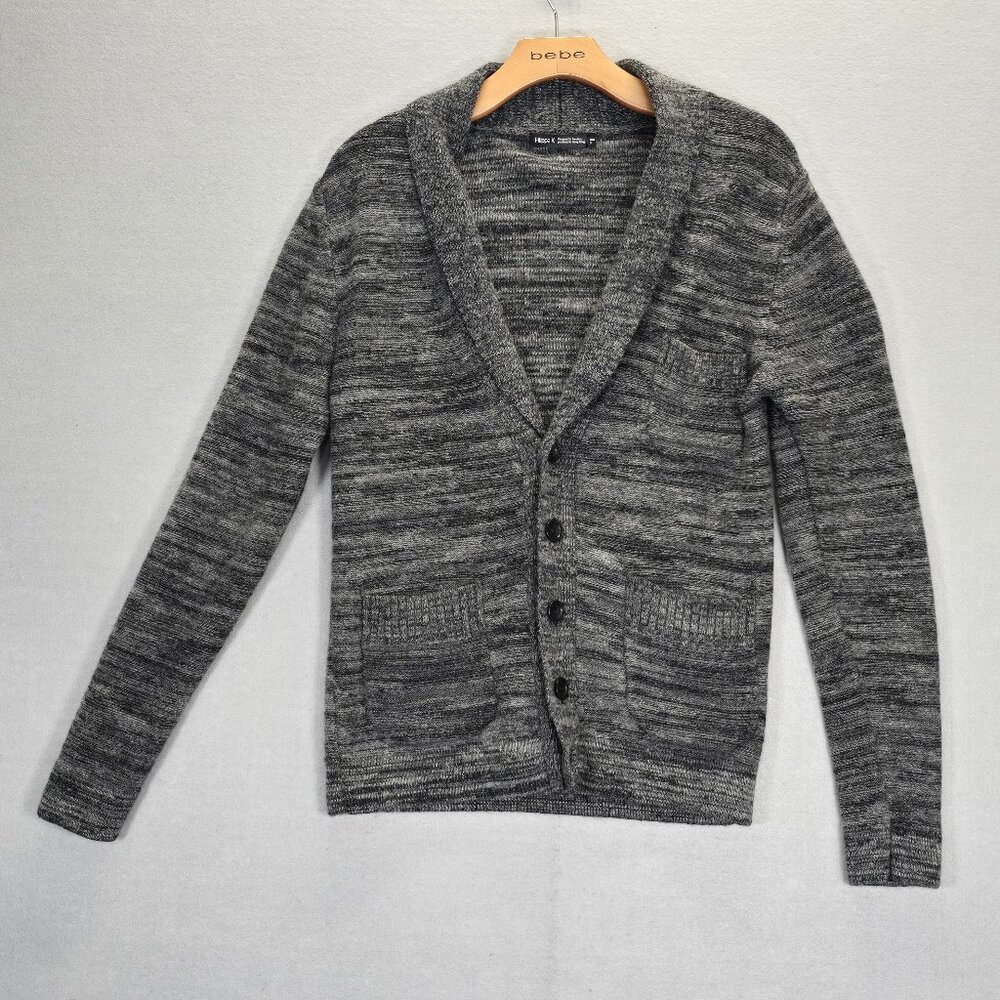 Filippa K Men's Wool  Laine  Cardigan Size Small Gray Black